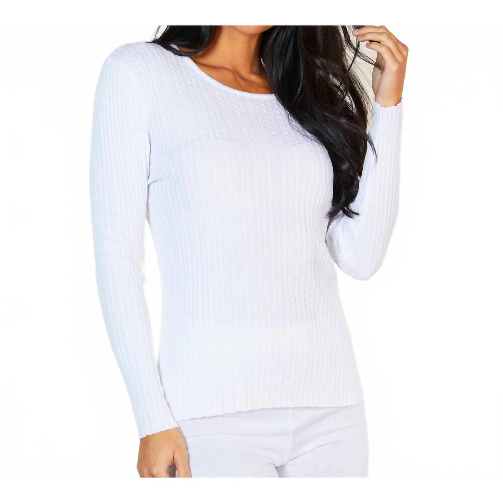 NEW ANGEL APPAREL braided scoop neck top in white